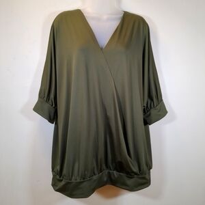 In'Voland Olive Women's Blouse , Size 18w , NWT